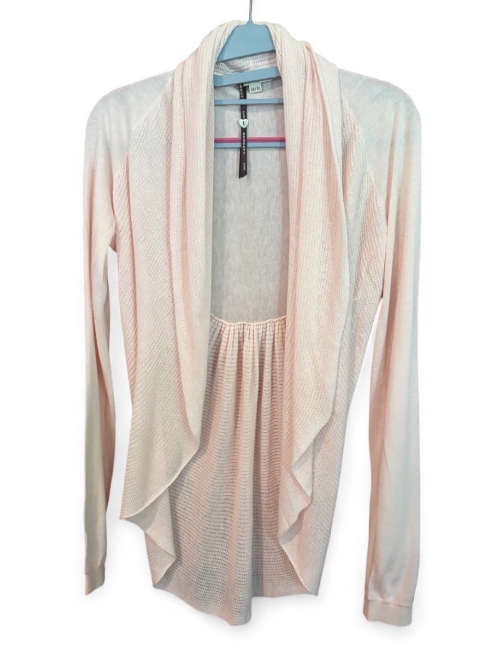 NWT Repeat Light Pink Knit Open Front Cardigan Womens Size XS